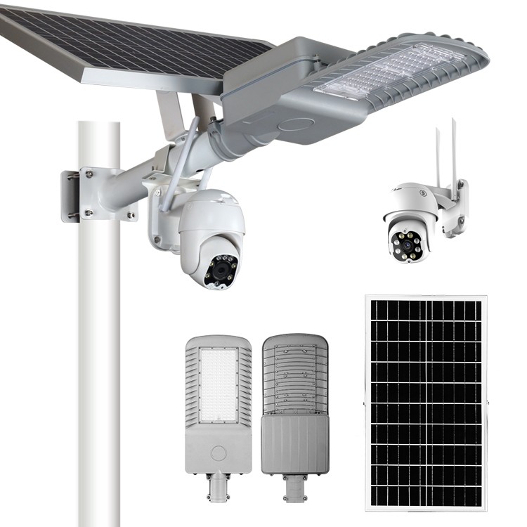 Outdoor waterproof ip65 integrated 4g camera CCTV solar Street Light