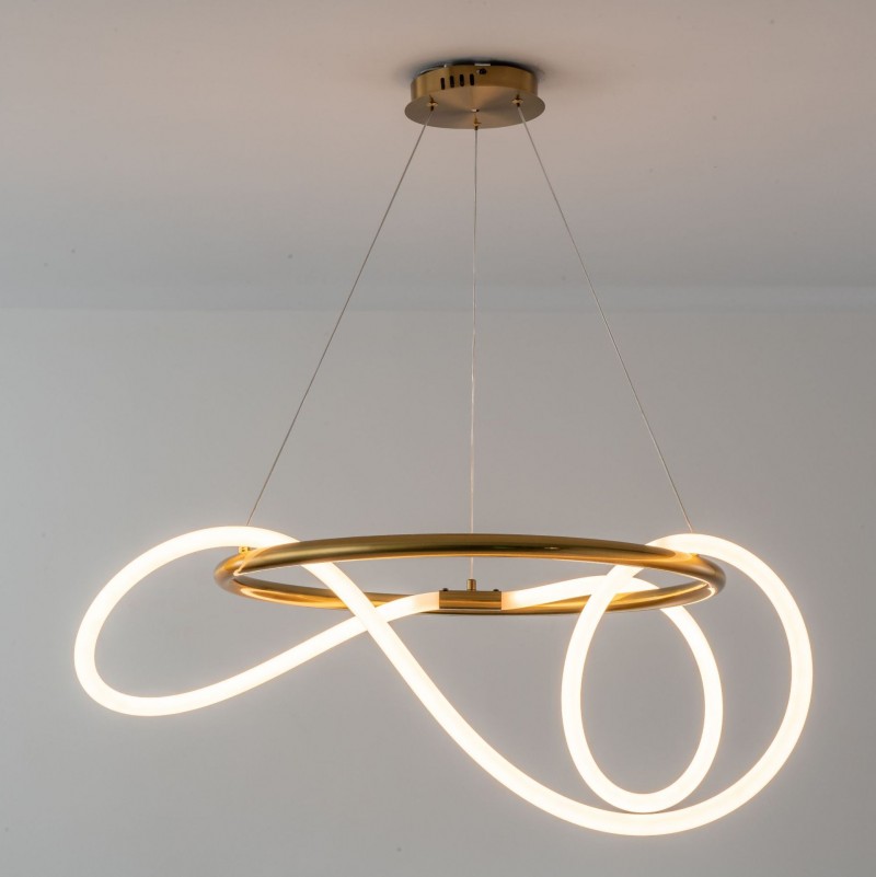 Modern Nordic Style Iron Golden Lighting Ceiling Strip 60W Yellow Lamp