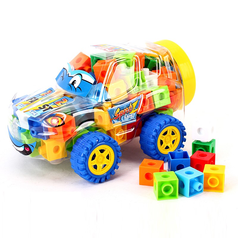 plastic 3d safety building blocks construction toy intelligence square building block toy for kids